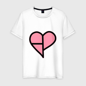 Мужская футболка хлопок с принтом Сердечко BLACKPINK в Белгороде, 100% хлопок | прямой крой, круглый вырез горловины, длина до линии бедер, слегка спущенное плечо. | Тематика изображения на принте: 