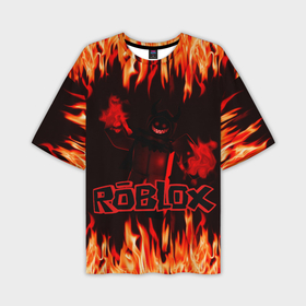 Мужская футболка oversize 3D с принтом Fire Roblox в Белгороде,  |  | 