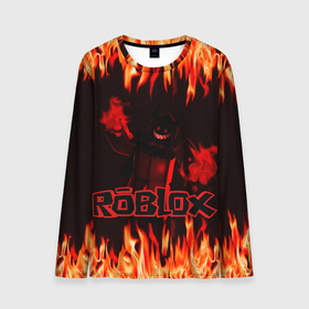 Мужской лонгслив 3D с принтом Fire Roblox в Белгороде, 100% полиэстер | длинные рукава, круглый вырез горловины, полуприлегающий силуэт | 