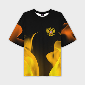 Мужская футболка oversize 3D с принтом Russian style fire ,  |  | 