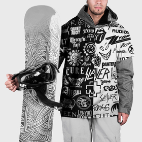 Накидка на куртку 3D с принтом Логотипы лучших рок групп в Санкт-Петербурге, 100% полиэстер |  | 