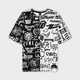 Мужская футболка oversize 3D с принтом Логотипы лучших рок групп в Санкт-Петербурге,  |  | Тематика изображения на принте: 