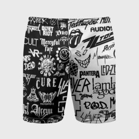 Мужские шорты спортивные с принтом Логотипы лучших рок групп в Белгороде,  |  | 