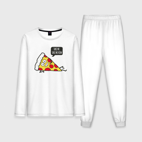 Мужская пижама с лонгсливом хлопок с принтом Пицца возьми меня сейчас в Курске,  |  | 