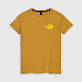 Женская футболка хлопок с принтом Золотая рыбка с короной в Кировске, 100% хлопок | прямой крой, круглый вырез горловины, длина до линии бедер, слегка спущенное плечо | 
