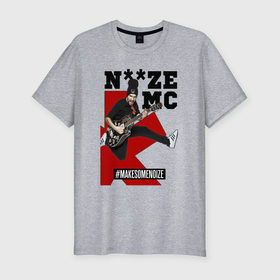Мужская футболка хлопок Slim с принтом Noize MC   guitarist в Екатеринбурге, 92% хлопок, 8% лайкра | приталенный силуэт, круглый вырез ворота, длина до линии бедра, короткий рукав | 
