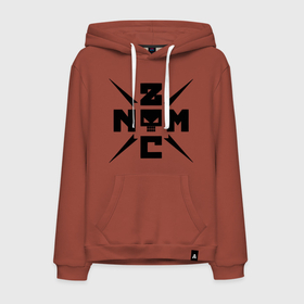 Мужская толстовка хлопок с принтом Noize MC logo в Петрозаводске, френч-терри, мягкий теплый начес внутри (100% хлопок) | карман-кенгуру, эластичные манжеты и нижняя кромка, капюшон с подкладом и шнурком | 