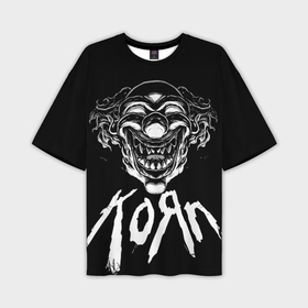 Мужская футболка oversize 3D с принтом KoЯn   clown face в Белгороде,  |  | 