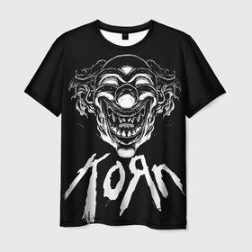 Мужская футболка 3D с принтом KoЯn   clown face в Курске, 100% полиэфир | прямой крой, круглый вырез горловины, длина до линии бедер | 