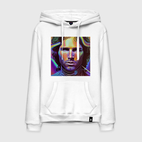 Мужская толстовка хлопок с принтом Jim Morrison neon portrait art , френч-терри, мягкий теплый начес внутри (100% хлопок) | карман-кенгуру, эластичные манжеты и нижняя кромка, капюшон с подкладом и шнурком | 