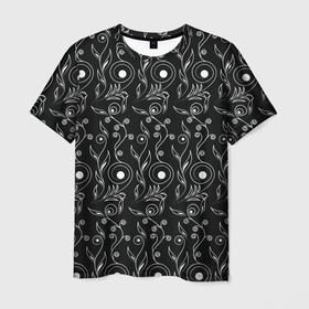 Мужская футболка 3D с принтом Black style pattern в Санкт-Петербурге, 100% полиэфир | прямой крой, круглый вырез горловины, длина до линии бедер | Тематика изображения на принте: 