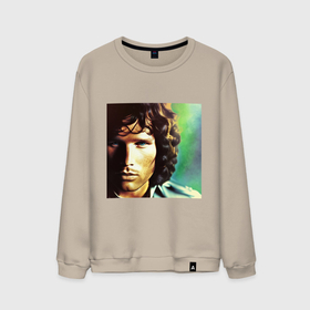 Мужской свитшот хлопок с принтом Jim Morrison One eye Digital Art , 100% хлопок |  | Тематика изображения на принте: 
