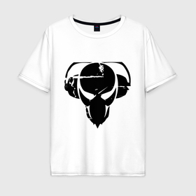 Мужская футболка хлопок Oversize с принтом Pirate station logo в Петрозаводске, 100% хлопок | свободный крой, круглый ворот, “спинка” длиннее передней части | Тематика изображения на принте: 