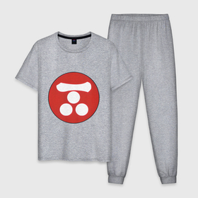 Мужская пижама хлопок с принтом Клан Мори Total War: Shogun 2 в Санкт-Петербурге, 100% хлопок | брюки и футболка прямого кроя, без карманов, на брюках мягкая резинка на поясе и по низу штанин
 | 