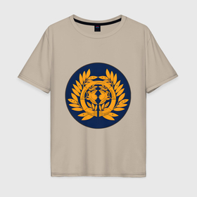 Мужская футболка хлопок Oversize с принтом Клан Датэ Total War: Shogun 2 в Санкт-Петербурге, 100% хлопок | свободный крой, круглый ворот, “спинка” длиннее передней части | 
