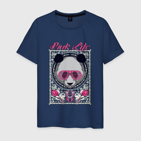 Мужская футболка хлопок с принтом Pinkie Panda в Курске, 100% хлопок | прямой крой, круглый вырез горловины, длина до линии бедер, слегка спущенное плечо. | 