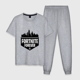Мужская пижама хлопок с принтом Fortnite Навсегда , 100% хлопок | брюки и футболка прямого кроя, без карманов, на брюках мягкая резинка на поясе и по низу штанин
 | 
