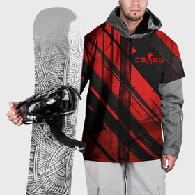 Накидка на куртку 3D с принтом CS GO black and red в Курске, 100% полиэстер |  | 