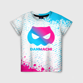 Детская футболка 3D с принтом DanMachi neon gradient style в Белгороде, 100% гипоаллергенный полиэфир | прямой крой, круглый вырез горловины, длина до линии бедер, чуть спущенное плечо, ткань немного тянется | 