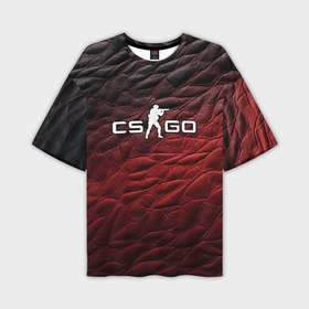 Мужская футболка oversize 3D с принтом CS GO dark red ,  |  | 
