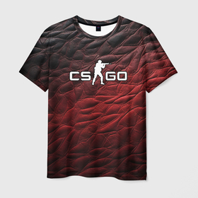 Мужская футболка 3D с принтом CS GO dark red в Кировске, 100% полиэфир | прямой крой, круглый вырез горловины, длина до линии бедер | Тематика изображения на принте: 