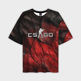 Мужская футболка oversize 3D с принтом CS GO dark red texture ,  |  | 