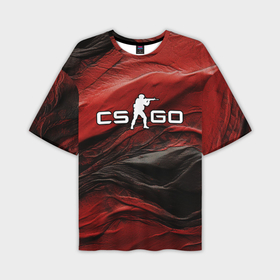 Мужская футболка oversize 3D с принтом Dark red CS GO ,  |  | 