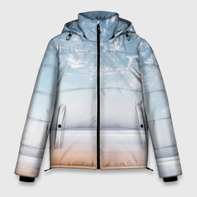 Мужская зимняя куртка 3D с принтом песчаный пляж и красивое небо в Петрозаводске, верх — 100% полиэстер; подкладка — 100% полиэстер; утеплитель — 100% полиэстер | длина ниже бедра, свободный силуэт Оверсайз. Есть воротник-стойка, отстегивающийся капюшон и ветрозащитная планка. 

Боковые карманы с листочкой на кнопках и внутренний карман на молнии. | Тематика изображения на принте: 