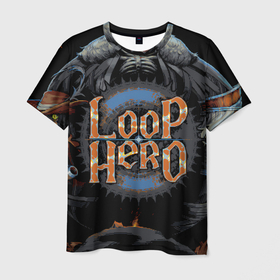Мужская футболка 3D с принтом Герой и Лич   Loop hero в Санкт-Петербурге, 100% полиэфир | прямой крой, круглый вырез горловины, длина до линии бедер | 