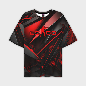 Мужская футболка oversize 3D с принтом CS GO black  red в Петрозаводске,  |  | 