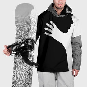 Накидка на куртку 3D с принтом чёрно белый рисунок в Курске, 100% полиэстер |  | 