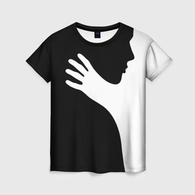 Женская футболка 3D с принтом чёрно белый рисунок в Новосибирске, 100% полиэфир ( синтетическое хлопкоподобное полотно) | прямой крой, круглый вырез горловины, длина до линии бедер | 