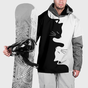 Накидка на куртку 3D с принтом Котики Инь Янь , 100% полиэстер |  | Тематика изображения на принте: 