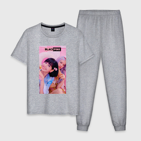 Мужская пижама хлопок с принтом Girl  Blackpink в Курске, 100% хлопок | брюки и футболка прямого кроя, без карманов, на брюках мягкая резинка на поясе и по низу штанин
 | 