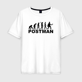 Мужская футболка хлопок Oversize с принтом Эволюция почтальона в Тюмени, 100% хлопок | свободный крой, круглый ворот, “спинка” длиннее передней части | Тематика изображения на принте: 