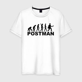 Мужская футболка хлопок с принтом Эволюция почтальона в Тюмени, 100% хлопок | прямой крой, круглый вырез горловины, длина до линии бедер, слегка спущенное плечо. | 