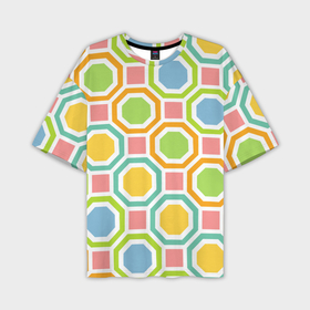 Мужская футболка oversize 3D с принтом Color geometria ,  |  | Тематика изображения на принте: 
