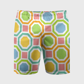 Мужские шорты спортивные с принтом Color geometria ,  |  | Тематика изображения на принте: 