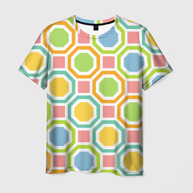 Мужская футболка 3D с принтом Color geometria в Белгороде, 100% полиэфир | прямой крой, круглый вырез горловины, длина до линии бедер | 