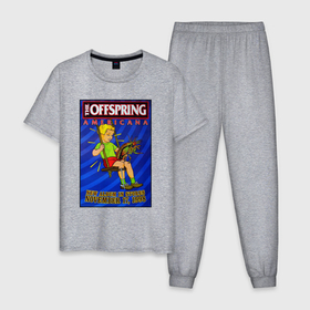 Мужская пижама хлопок с принтом Offspring   americana в Петрозаводске, 100% хлопок | брюки и футболка прямого кроя, без карманов, на брюках мягкая резинка на поясе и по низу штанин
 | 