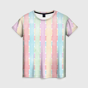 Женская футболка 3D с принтом Color lines в Белгороде, 100% полиэфир ( синтетическое хлопкоподобное полотно) | прямой крой, круглый вырез горловины, длина до линии бедер | 
