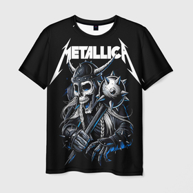Мужская футболка 3D с принтом Metallica   warrior в Тюмени, 100% полиэфир | прямой крой, круглый вырез горловины, длина до линии бедер | 