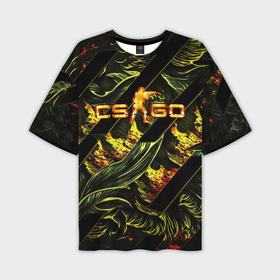 Мужская футболка oversize 3D с принтом CS GO fire  logo в Петрозаводске,  |  | 