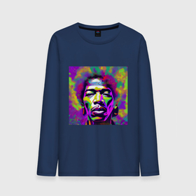 Мужской лонгслив хлопок с принтом Jimi Hendrix in color Glitch Art в Тюмени, 100% хлопок |  | Тематика изображения на принте: 
