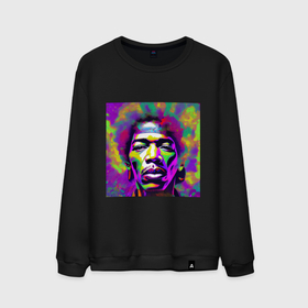 Мужской свитшот хлопок с принтом Jimi Hendrix in color Glitch Art в Тюмени, 100% хлопок |  | Тематика изображения на принте: 