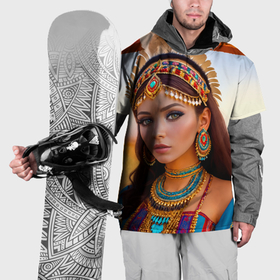 Накидка на куртку 3D с принтом Индейская девушка в каньоне в Курске, 100% полиэстер |  | 