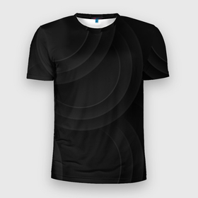 Мужская футболка 3D Slim с принтом Объемный паттерн c кругами в Петрозаводске, 100% полиэстер с улучшенными характеристиками | приталенный силуэт, круглая горловина, широкие плечи, сужается к линии бедра | 