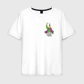 Мужская футболка хлопок Oversize с принтом Волнистый попугай волшебник , 100% хлопок | свободный крой, круглый ворот, “спинка” длиннее передней части | 