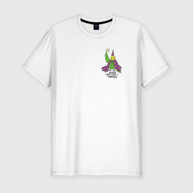 Мужская футболка хлопок Slim с принтом Волнистый попугай волшебник в Кировске, 92% хлопок, 8% лайкра | приталенный силуэт, круглый вырез ворота, длина до линии бедра, короткий рукав | 