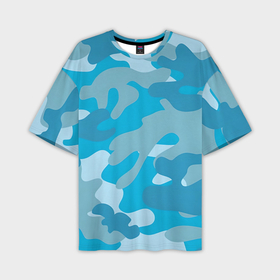 Мужская футболка oversize 3D с принтом Камуфляж военный синий ,  |  | 